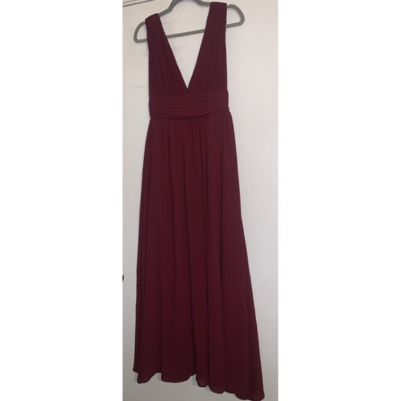 Lulu's Heavenly Hues Women S Burgundy Maxi Dress Bridesmaids Wedding Formal Prom - Picture 8 of 16